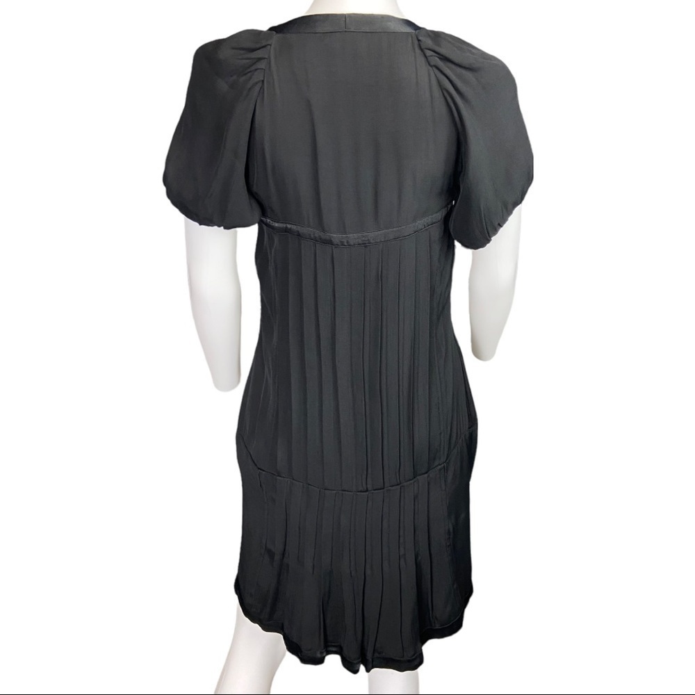 I Wish You Embroidered Black Pleated Midi Dress US Small - Picture 6 of 11